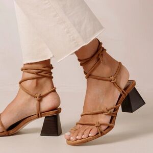 ALOHAS Goldie Tan Suede Leather Sandals